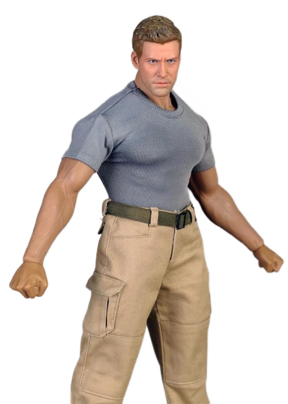 YSBRING CCTOYS CC021B 1/6 Sclae Accessories Clothes Slim Short Sleeve T-Shirt for 12 Inch Male Collectible Strong Body Action Figure (Grey)