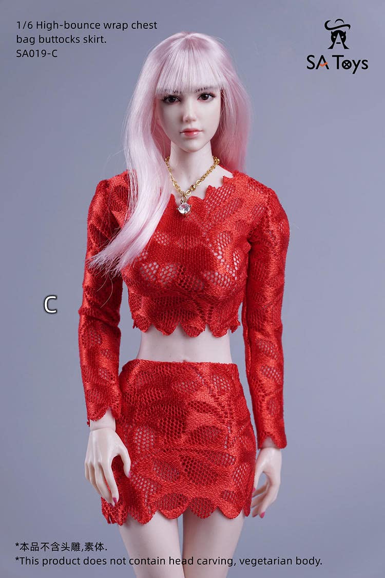 SA Toys SA019 1/6 scale female Elastic Breast wrapping Sheath dress for 12 inch phicen sexy women body doll collectable action figure C
