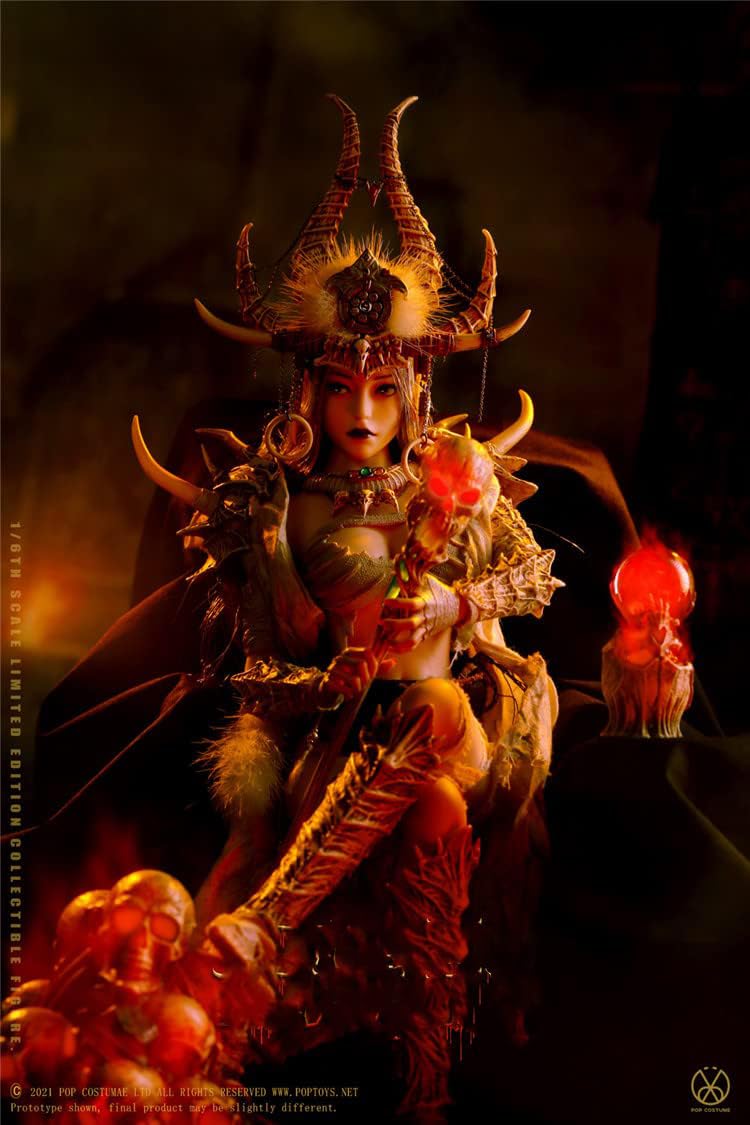 YSBRING POPTOYS WH001 1/6 Scale Witch Huntress Bloody Shaman Afar 12 Inch Collectible Action Figure (White Shaman)