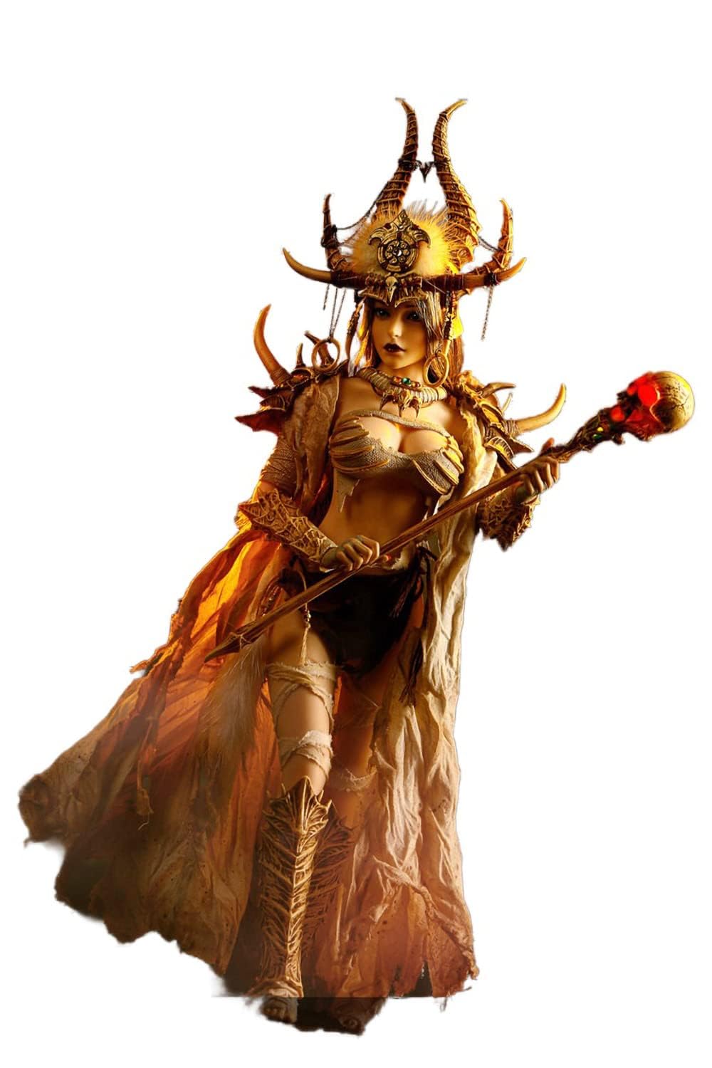 YSBRING POPTOYS WH001 1/6 Scale Witch Huntress Bloody Shaman Afar 12 Inch Collectible Action Figure (White Shaman)