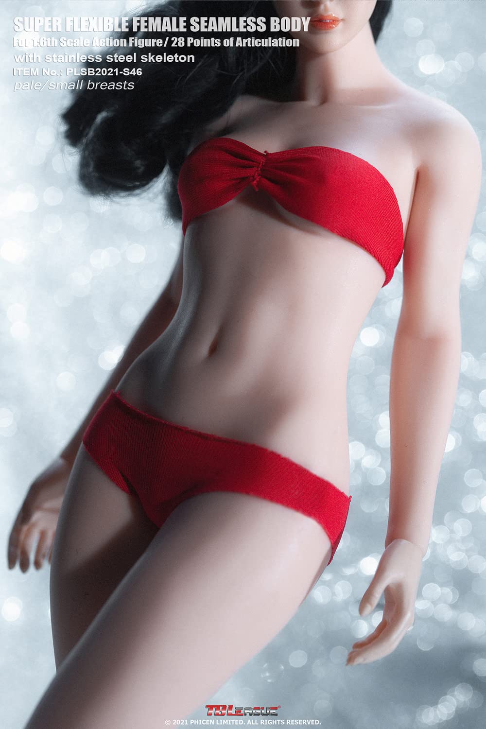 i8 TOYS TBLeague 1/6 Scale 12 inch Female Super Flexible Seamless Figure Body, Steel Bone Well-proportioned Small Breasts Collectible Action Figures With Pale Skin(PLSB2021-S46)