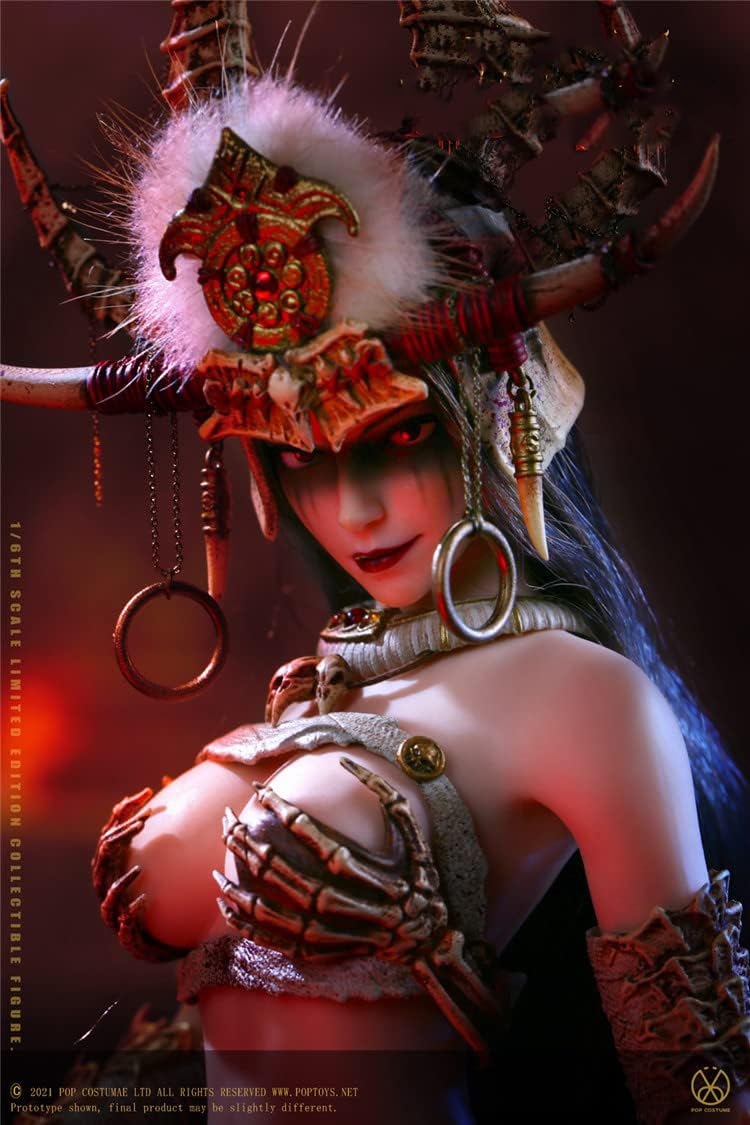 YSBRING POPTOYS WH002 1/6 Scale Witch Huntsman Bloody Shaman Afar 12 Inch Collectible Action Figure (Black Shaman)