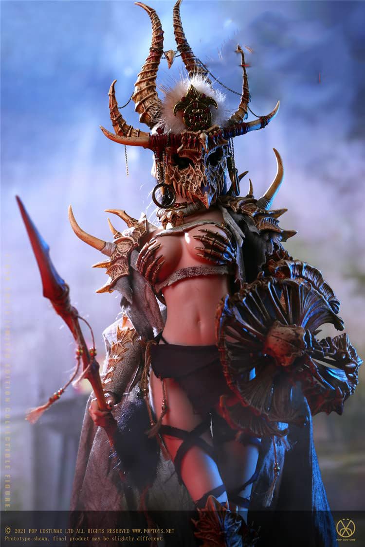 YSBRING POPTOYS WH002 1/6 Scale Witch Huntsman Bloody Shaman Afar 12 Inch Collectible Action Figure (Black Shaman)