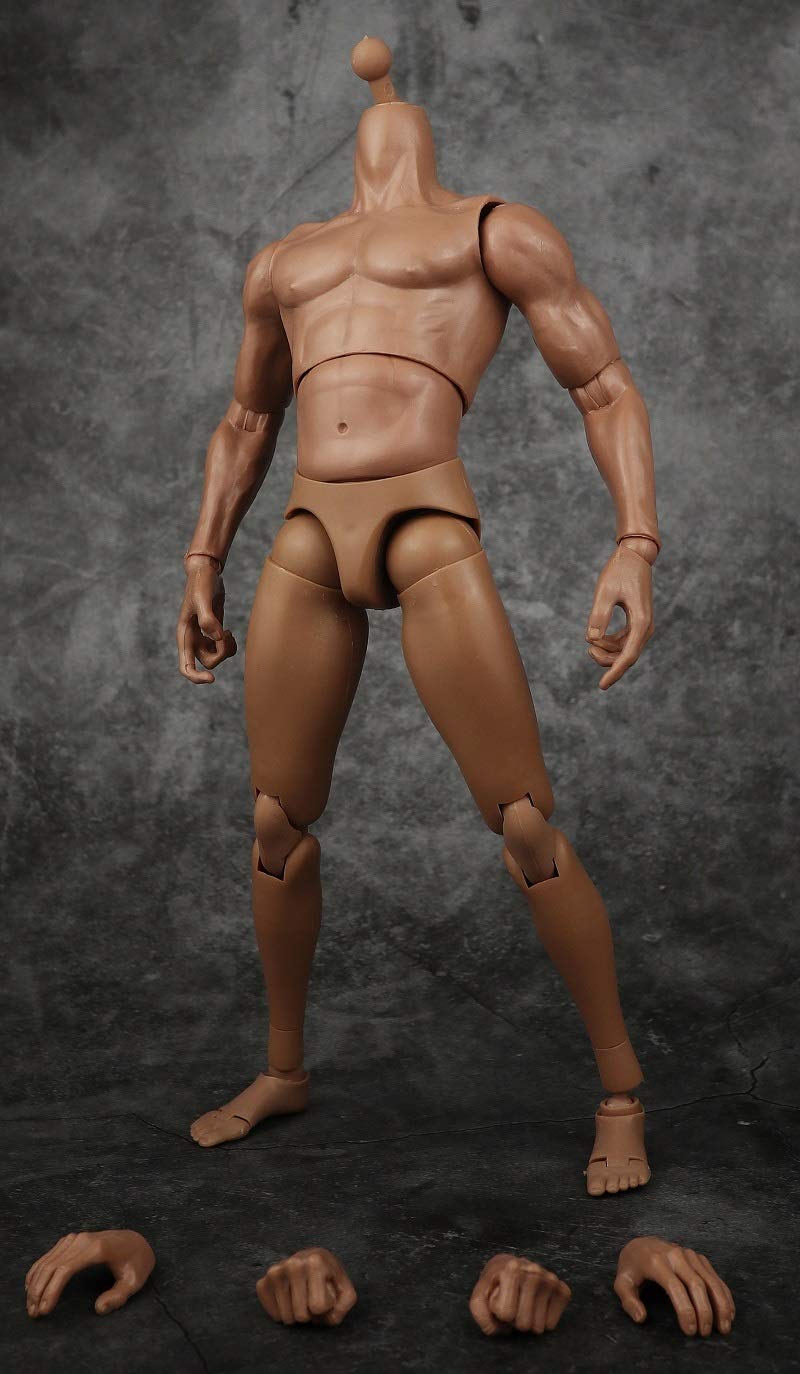 i8 TOYS haoxuantoys 1/6 Scale Men Action Figure 12 Inch Male Muscle Body Model Toy Without Head Sculpture Wheat Color