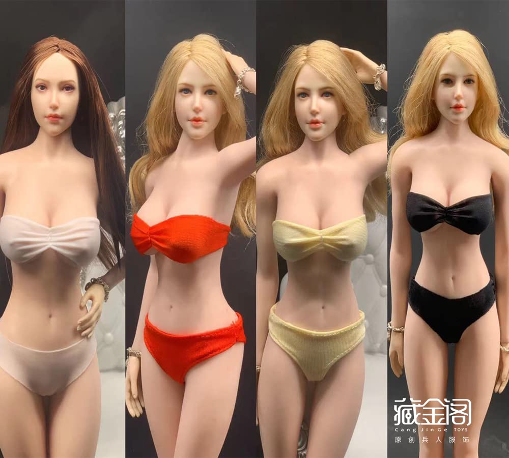 i8 TOYS 1/6 Scale CJG-037A Women's Clothing Female Doll Body Accessories Bra + Panties for 12 Inch Female Action Figure (White) (CJG-037B Black)