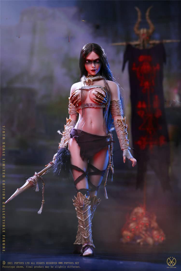 YSBRING POPTOYS WH002 1/6 Scale Witch Huntsman Bloody Shaman Afar 12 Inch Collectible Action Figure (Black Shaman)