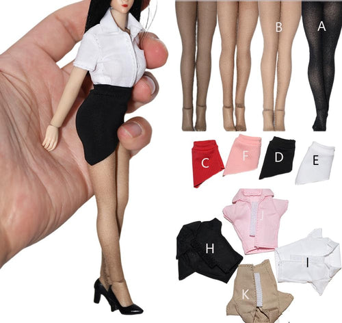 1/12 scale female clothes accessories white Mini-A-line skirt for 6 inch woman action figure L