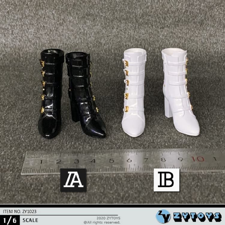 actoys ZYTOYS ZY1023B 1/6 Scale Women's High Boots Fashion Accessory for 12 Inch Female Action Figure TBLeague Phicen Body Doll (White)