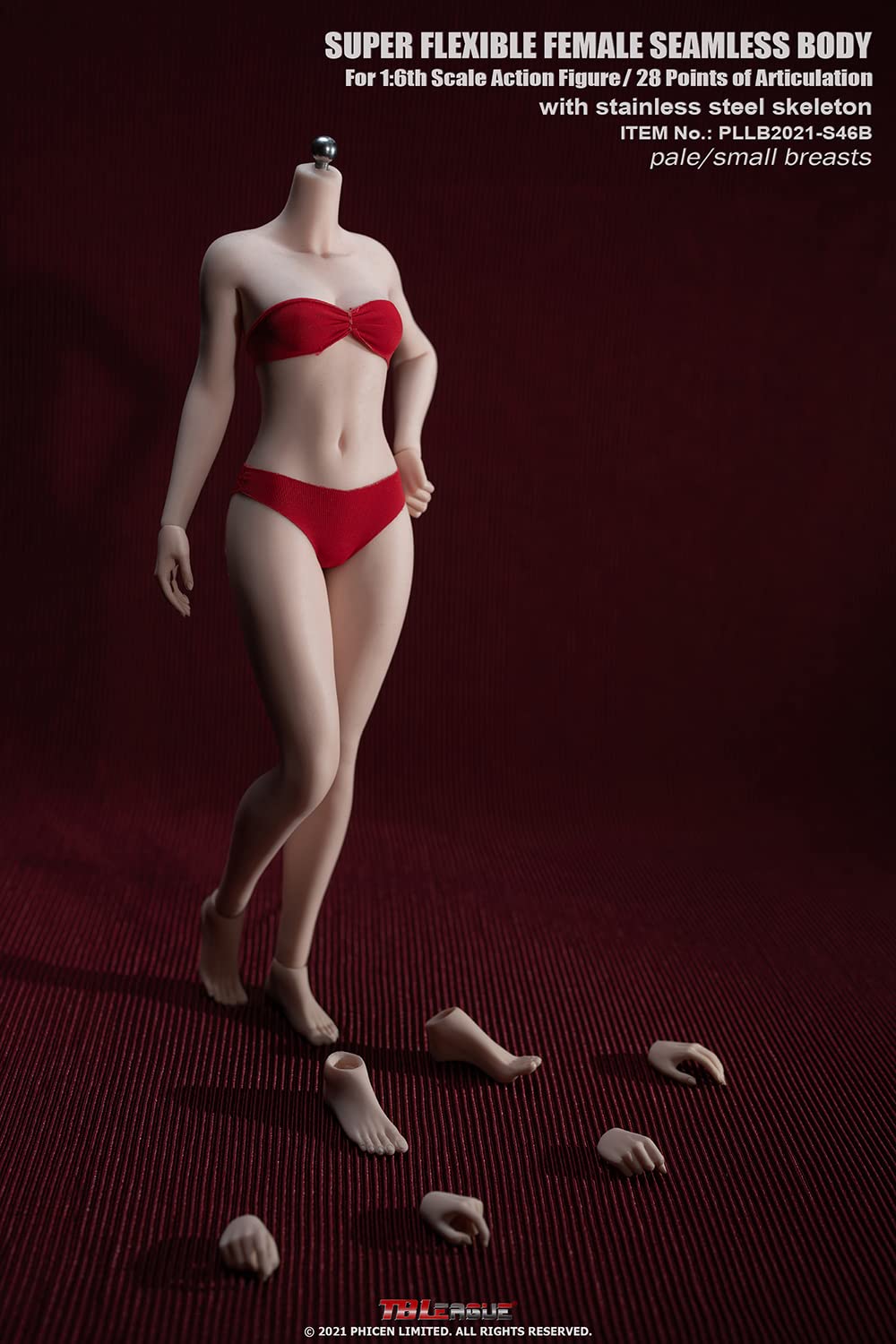 YSBRING 1/6 Scale Female Super Flexible Seamless Figure Body Steel Bone Well-Proportioned Small Breasts 12 Inch Collectible Action Figures with Pale Skin(PLSB2021-S46B)