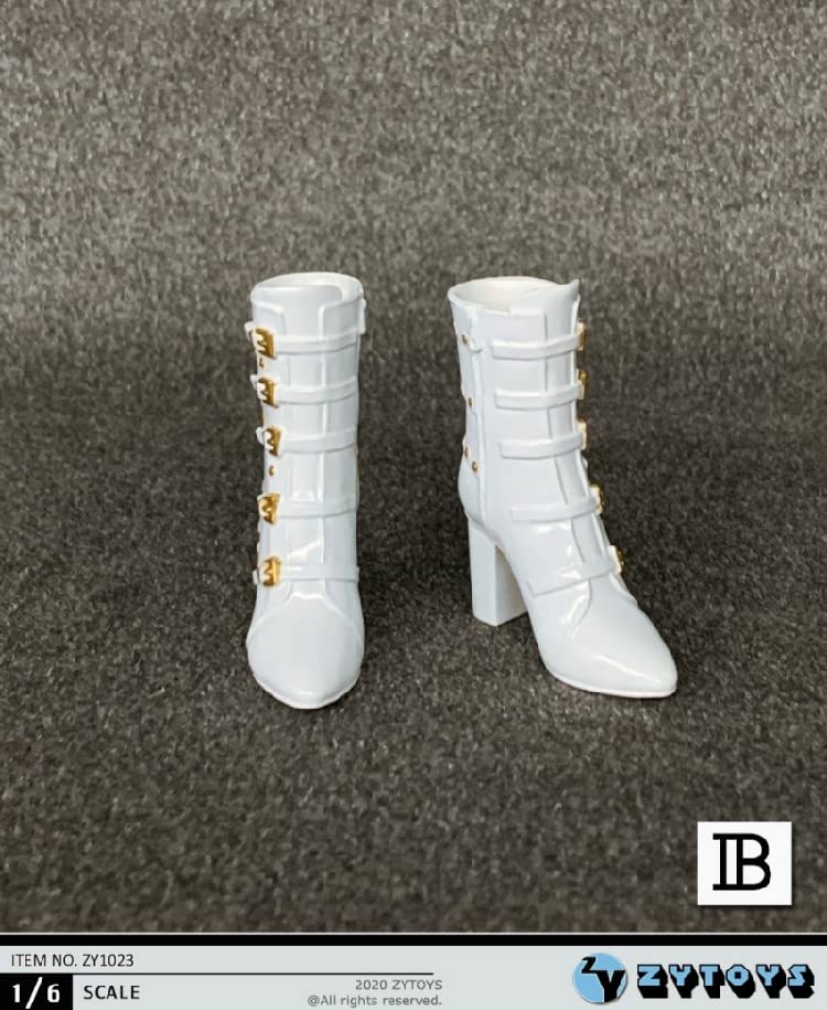 actoys ZYTOYS ZY1023B 1/6 Scale Women's High Boots Fashion Accessory for 12 Inch Female Action Figure TBLeague Phicen Body Doll (White)
