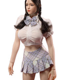 1/6 scale female clothes,bubble sleeve short blouse halter & skirts for 12 inch woman action figure,JIAOU DOLL JO23X-12