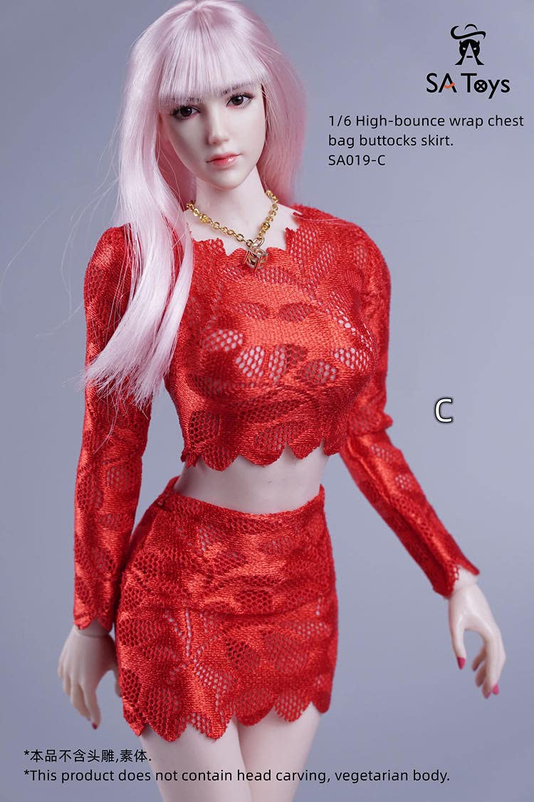 SA Toys SA019 1/6 scale female Elastic Breast wrapping Sheath dress for 12 inch phicen sexy women body doll collectable action figure C