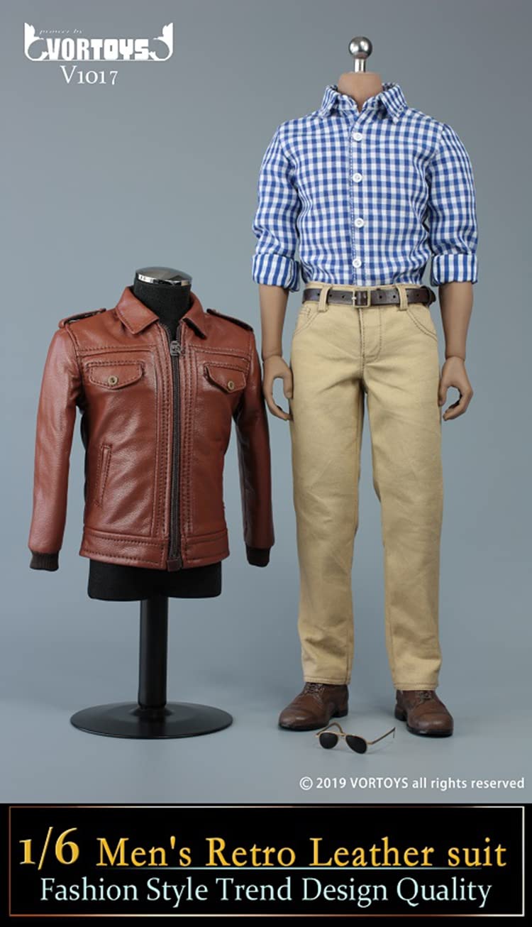YSBRING VORTOYS V1017 1/6 Scale Men's Retro Leather Jacket Suit for 12 Inch Male Action Figure M31 Body (no body)