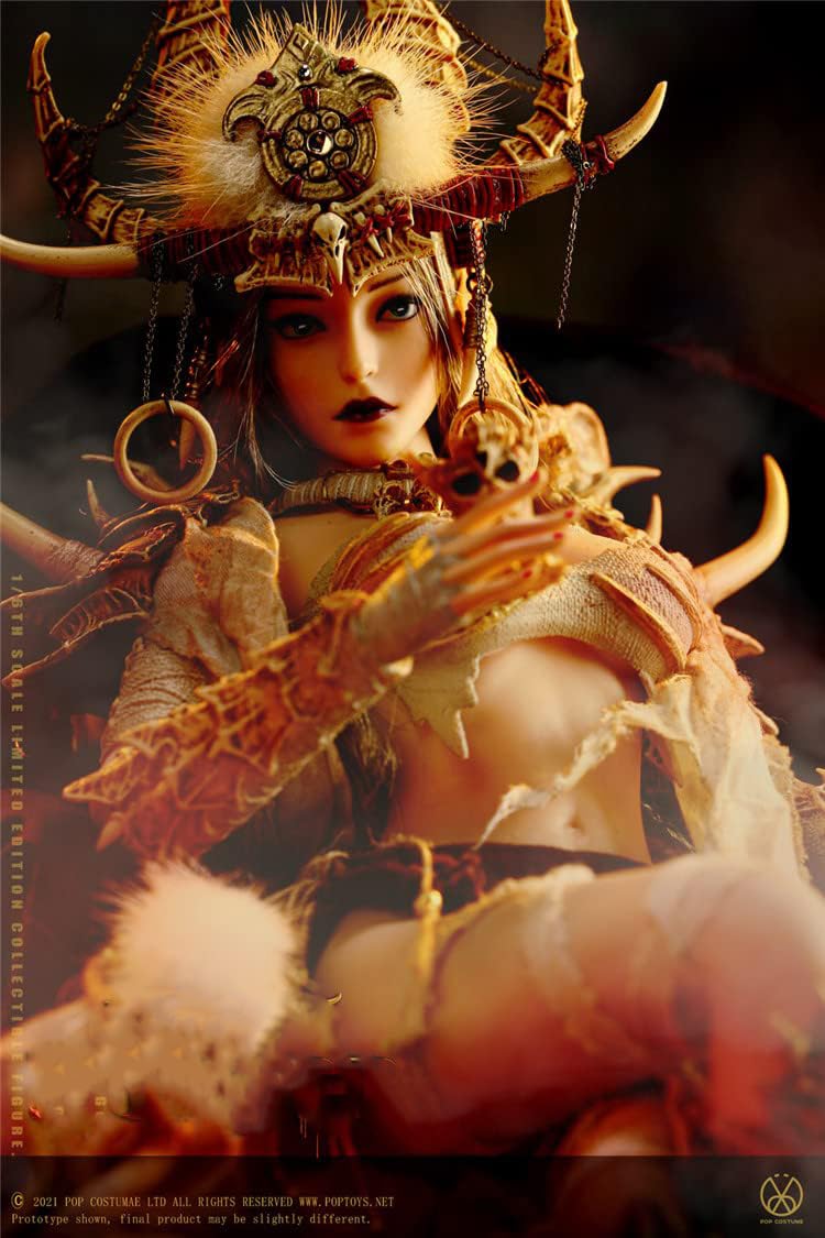 YSBRING POPTOYS WH001 1/6 Scale Witch Huntress Bloody Shaman Afar 12 Inch Collectible Action Figure (White Shaman)