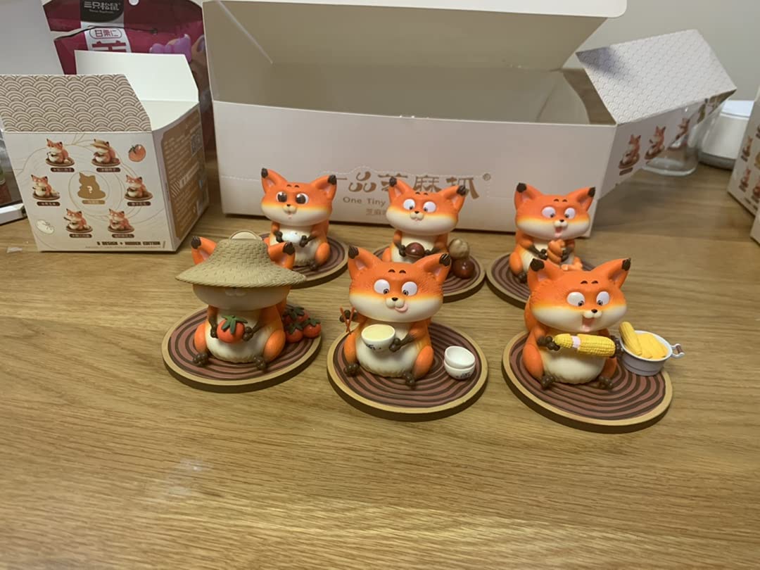 ACTOYS Cute fox figure Collectable Figurines toys figure cute doll (6PC fullset)