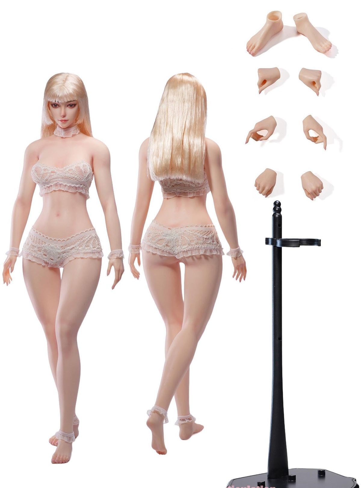 TBLeague 1/6 scale super flexible female seamless body Pale Skin Headless Detachable Feet for 12 inch woman action figure