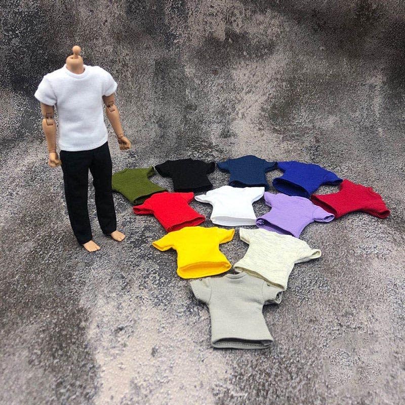 1/12 Scale Action Figure Clothes T Shirt for 6 inch Collectible Action Figure body