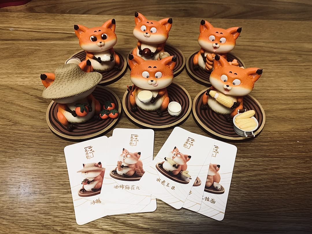 ACTOYS Cute fox figure Collectable Figurines toys figure cute doll (6PC fullset)