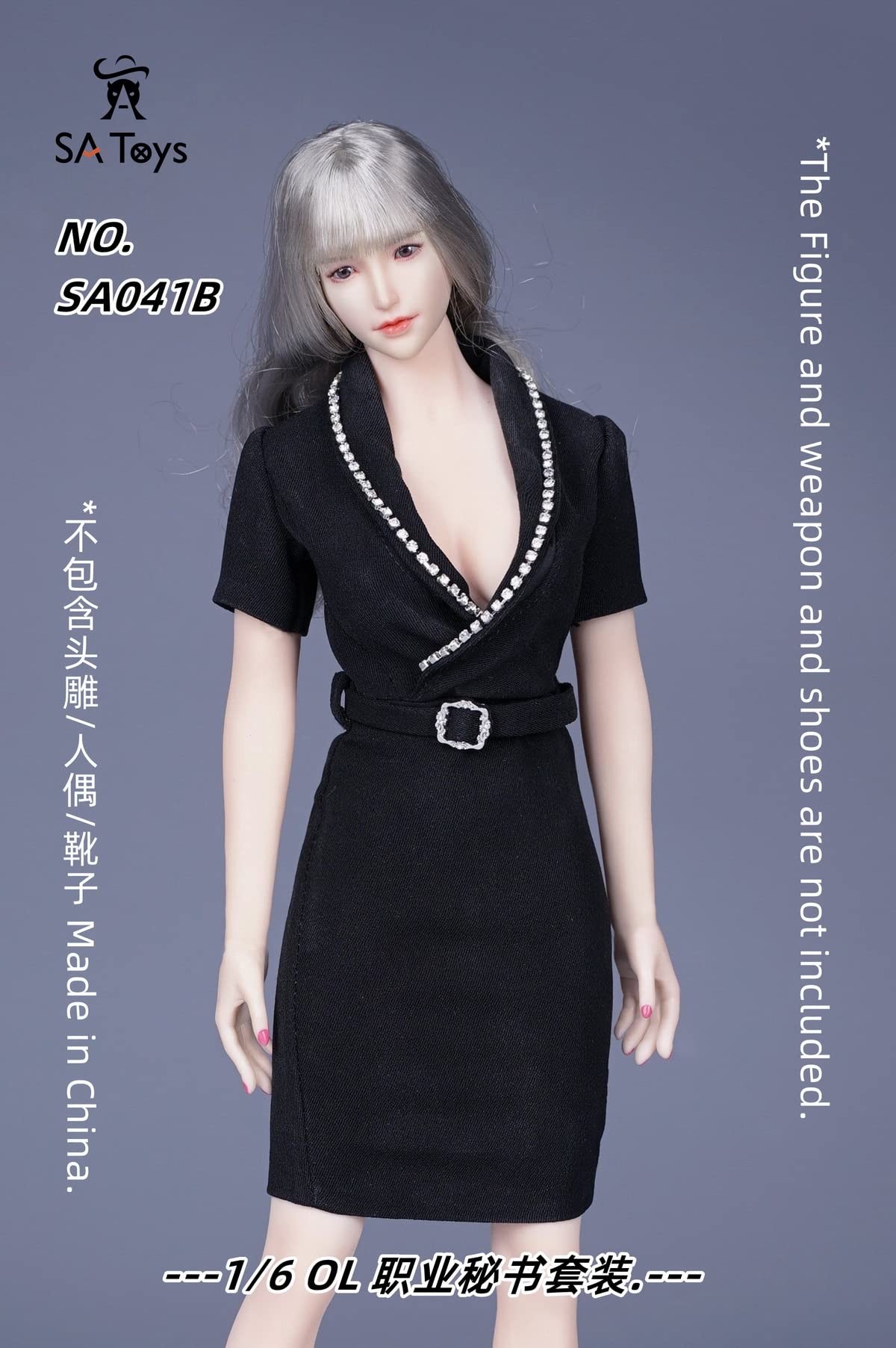 YSBRING SA Toys SA041B 1/6 Scale OL Professional Secretary Suit Figure Clothing Accessories for 12 Inch Female Doll Body (Black)