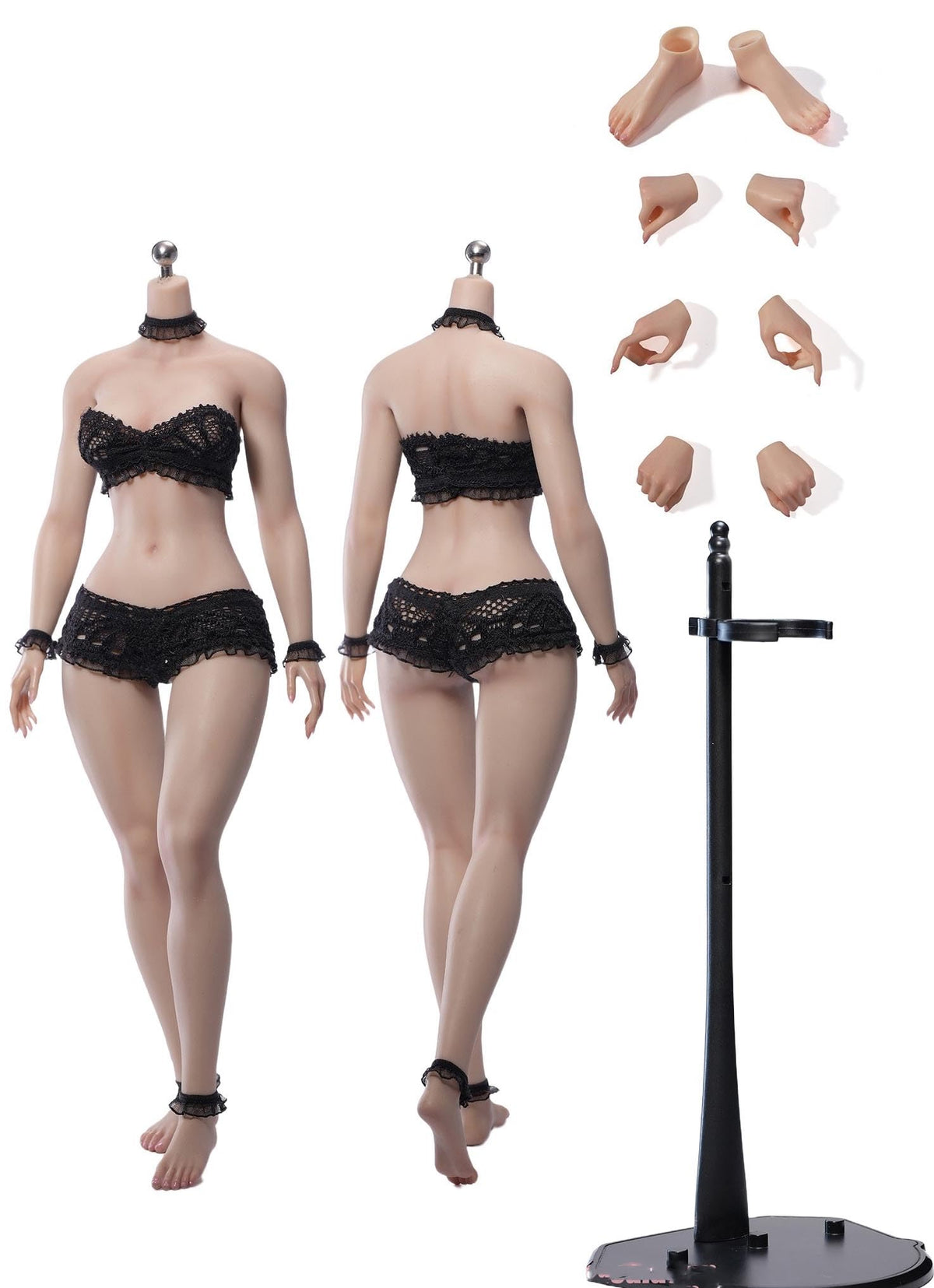 TBLeague 1/6 scale super flexible female seamless body Pale Skin Headless Detachable Feet for 12 inch woman action figure
