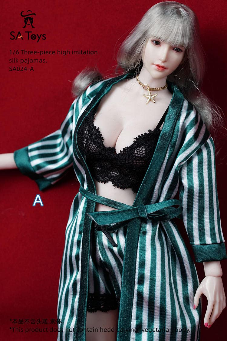 SA Toys SA024 1/6 scale three-piece pajamas for 12 inch phicen sexy women body doll collectable action figure A