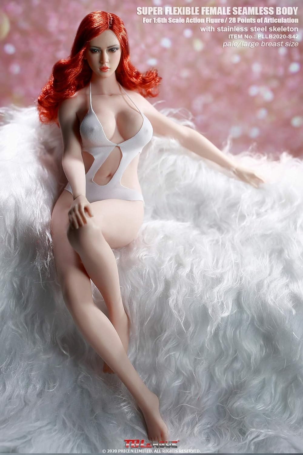 TBLeague 1/6 Scale Phicen Female Seamless Body for 12 inch Action Figure Pale with Head Sculpt S42
