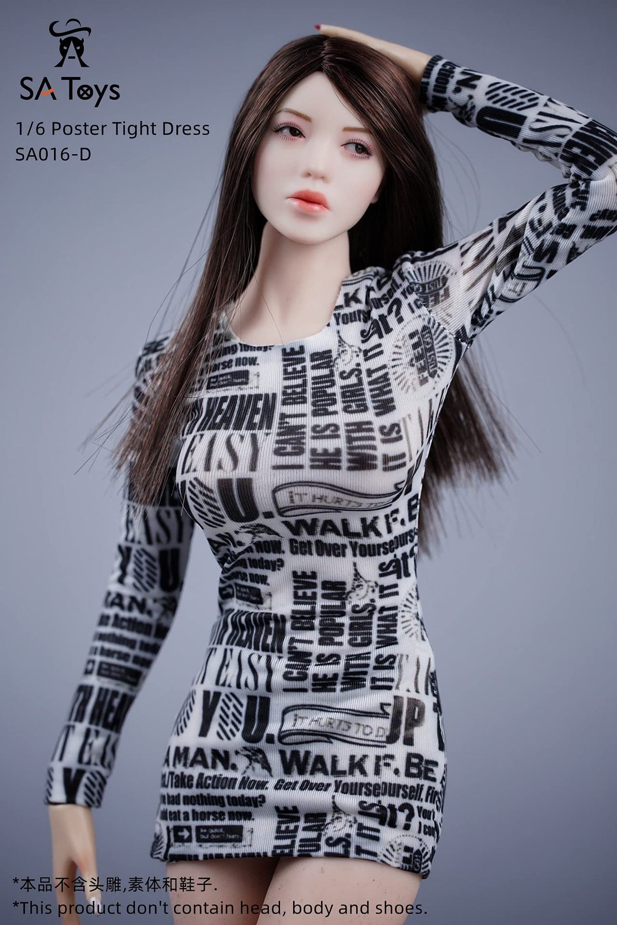 SA Toys SA016 1/6 female poster tight dress for 12 inch sexy women doll collectable action figure D
